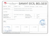 Sanayi Sicil Belgesi